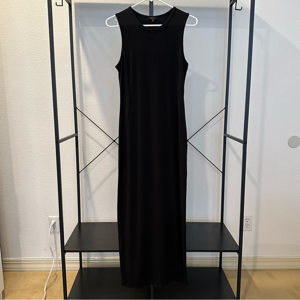 Quince Maxi Black Jersey Dress